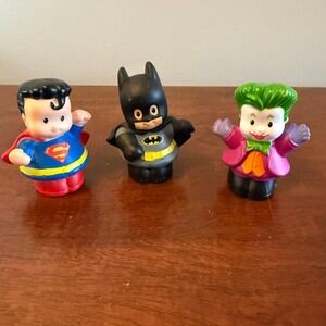 Fisher Price Little People DC Super Friends Superman Batman Joker Figures Lot 3